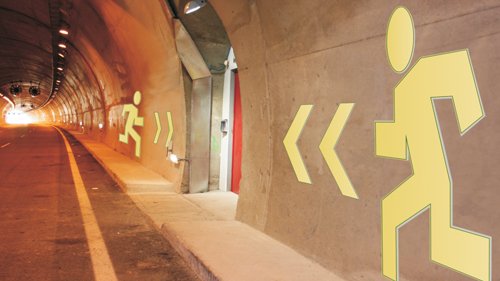 Signalisation photoluminescente dans un tunnel